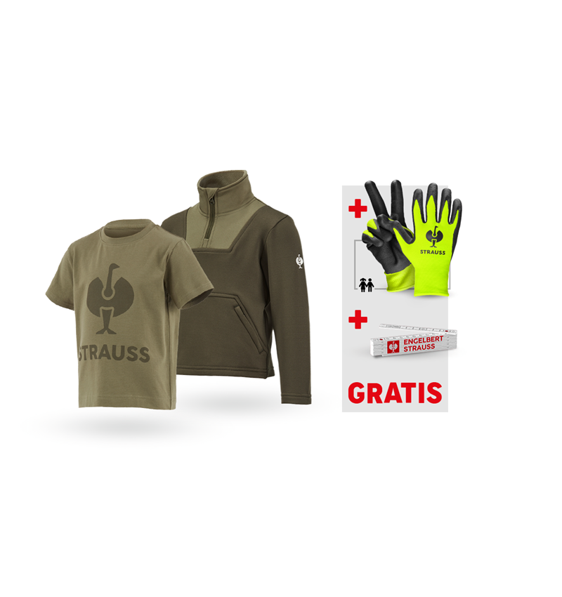 Shirts & Co.: SET: Funktionstroyer + T-Shirt e.s.concrete,Kinder + stipagrün