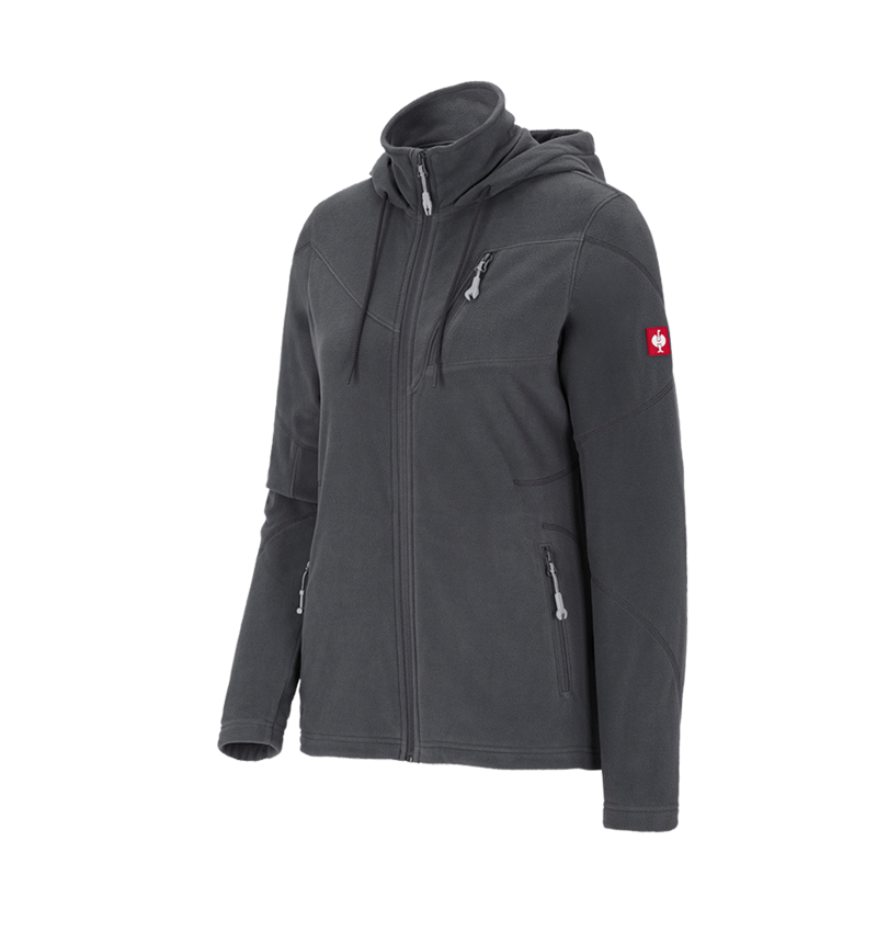 Themen: Kapuzen Fleece Jacke e.s.motion 2020, Damen + anthrazit