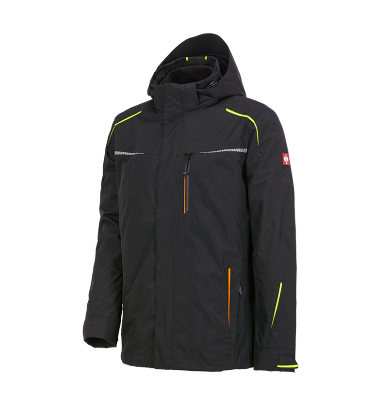 Jacken: 3 in 1 Funktionsjacke e.s.motion 2020, Herren + schwarz/warngelb/warnorange 4