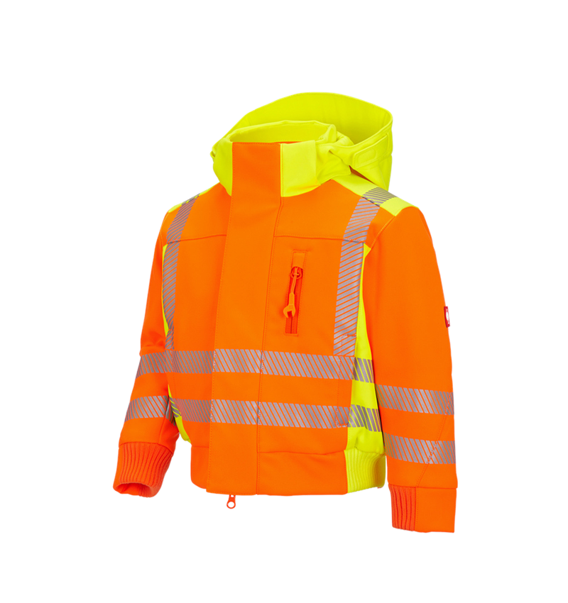 Jacken: Warnschutz Winter Softsh.jacke e.s.motion 2020,K + warnorange/warngelb