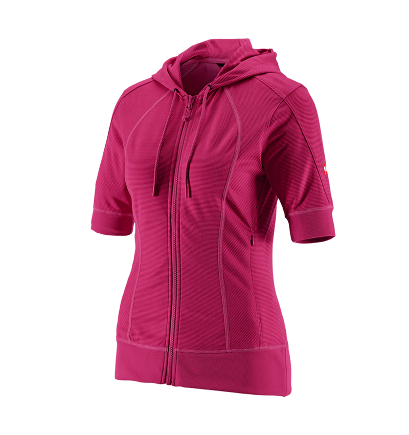 Jacken: e.s. Funktions Kapuzenjacke stripe 3/4 Arm, Damen + beere 1