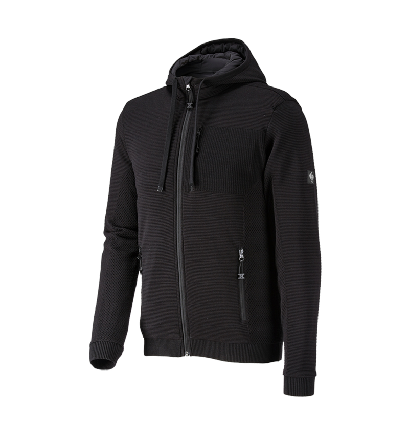 Jacken: Windbreaker Kapuzenstrickjacke e.s.motion ten + schwarz 2