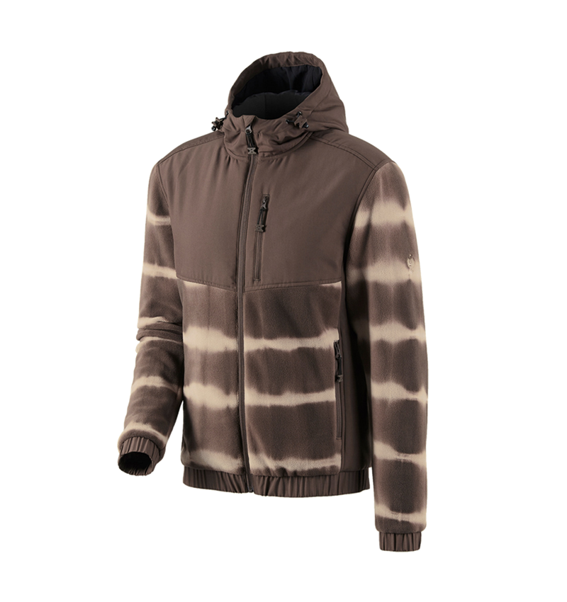 Jacken: Hybrid Kapuzenfleecejacke tie-dye e.s.motion ten + kastanie/pekanbraun 2
