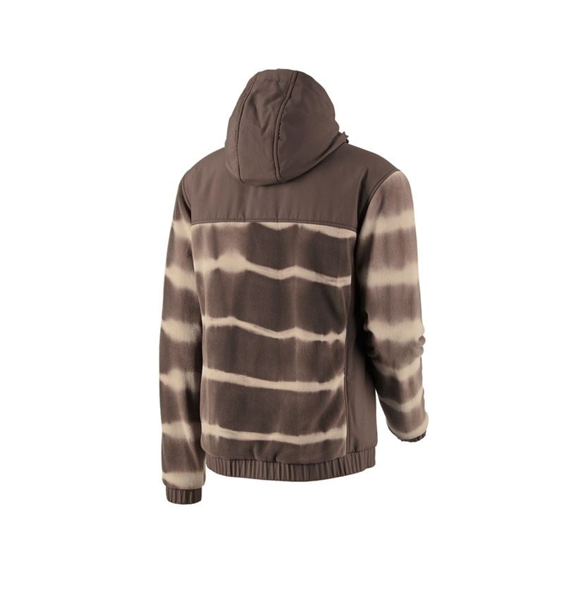 Jacken: Hybrid Kapuzenfleecejacke tie-dye e.s.motion ten + kastanie/pekanbraun 3