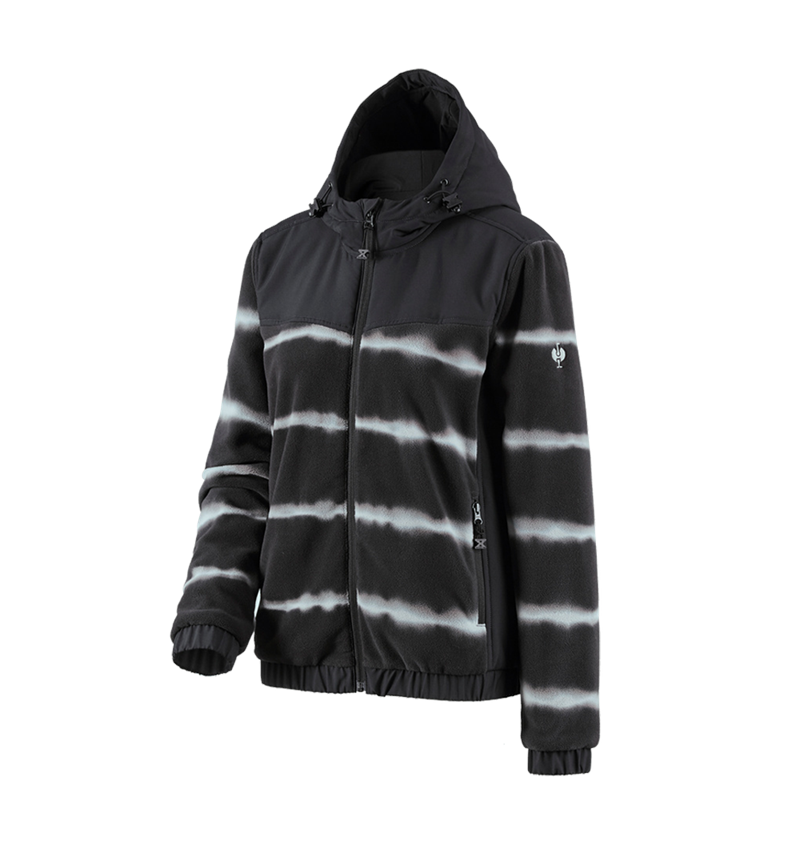 Jacken: Hybrid Kapuzenfleecej. tie-dye e.s.motion ten,Da. + oxidschwarz/magnetgrau 2