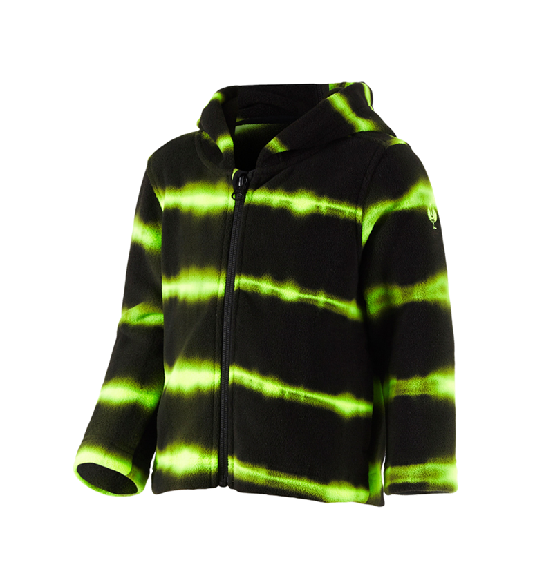Jacken: Kapuzenfleecejacke tie-dye e.s.motion ten, Kinder + schwarz/warngelb 2