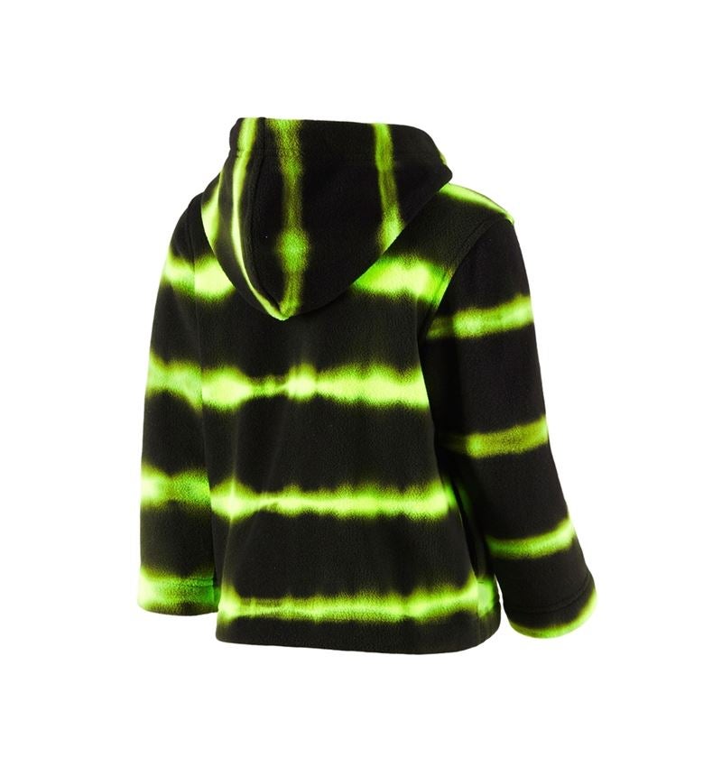 Jacken: Kapuzenfleecejacke tie-dye e.s.motion ten, Kinder + schwarz/warngelb 3