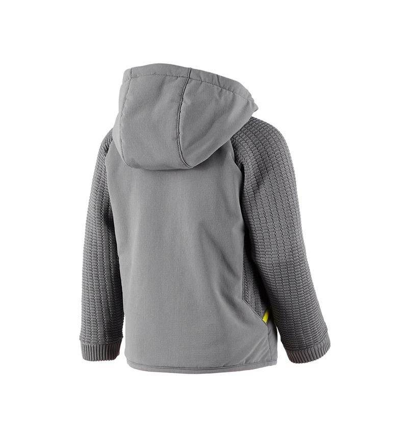 Themen: Hybrid Kapuzenstrickjacke e.s.trail, Kinder + basaltgrau/acidgelb 3
