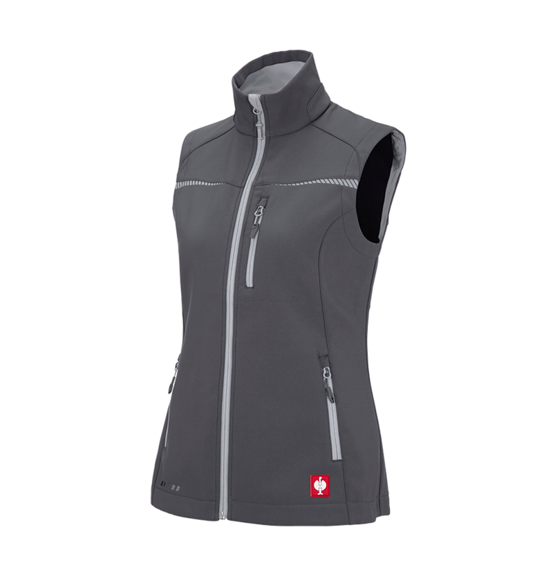 Westen: Softshell Weste e.s.motion 2020, Damen + anthrazit/platin 2