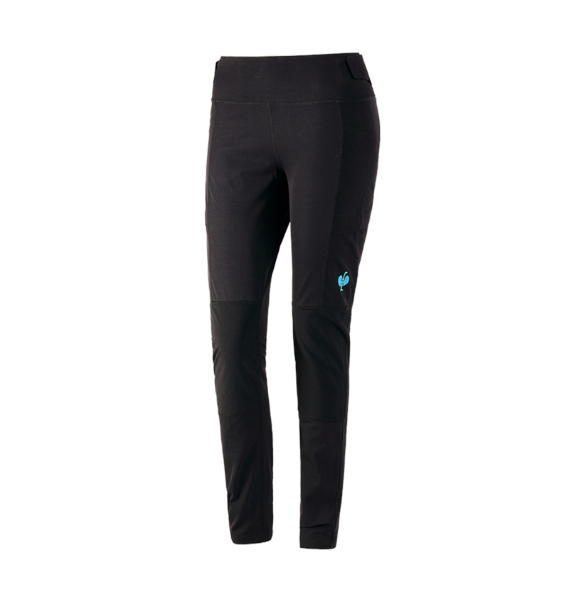 Hosen: Funktions Tights e.s.trail, Damen + schwarz/lapistürkis 2