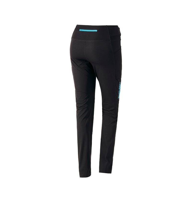 Hosen: Funktions Tights e.s.trail, Damen + schwarz/lapistürkis 3