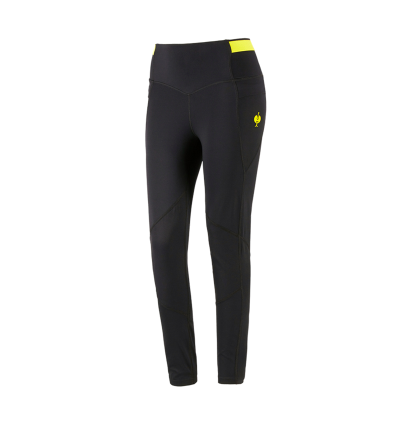 Hosen: Race Tights e.s.trail, Damen + schwarz/acidgelb 4