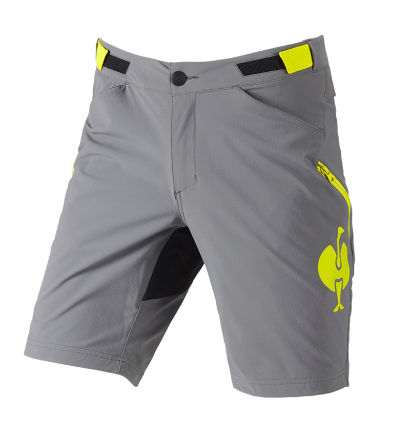 Hosen: Funktions Short e.s.trail + basaltgrau/acidgelb 3