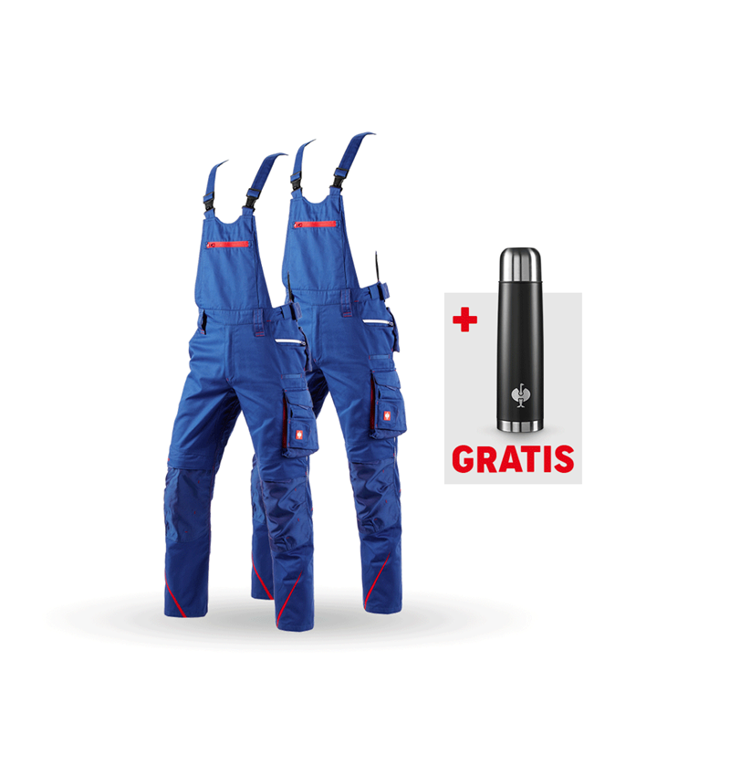 Größere Geschenke: SET: 2x Latzhose e.s.motion 2020 + kornblau/feuerrot
