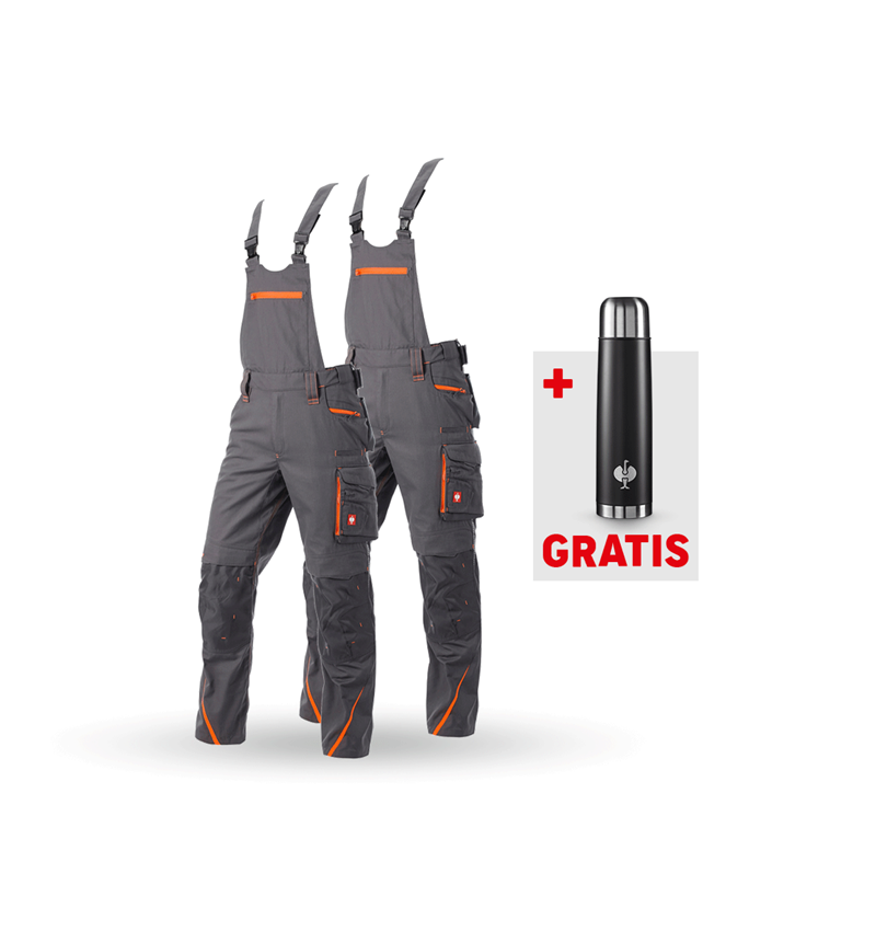 Größere Geschenke: SET: 2x Latzhose e.s.motion 2020 + anthrazit/warnorange