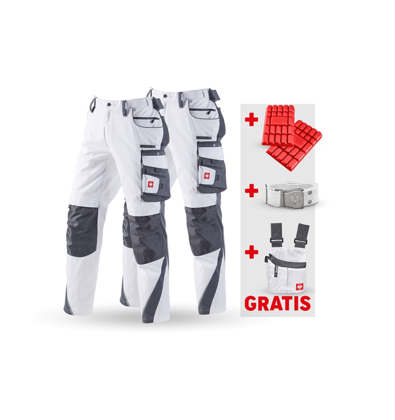 Bekleidung: SET: Bundhose + Winter Bundhose e.s.motion + weiß/grau