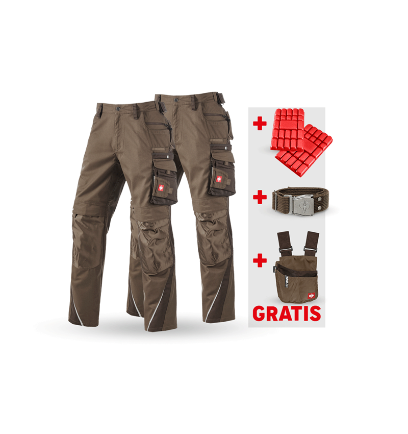 Bekleidung: SET: Bundhose + Winter Bundhose e.s.motion + haselnuss/kastanie