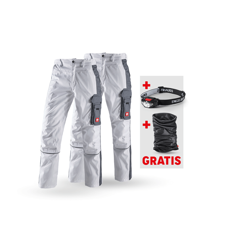 Bekleidung: SET: 2x Bundhose e.s.active + weiß/grau