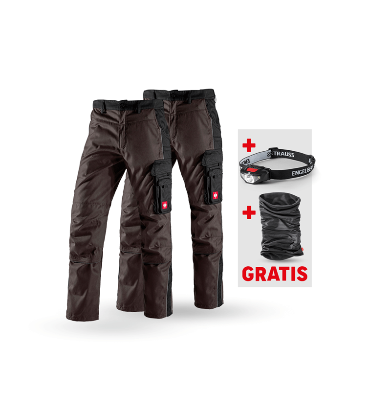 Bekleidung: SET: 2x Bundhose e.s.active + braun/schwarz