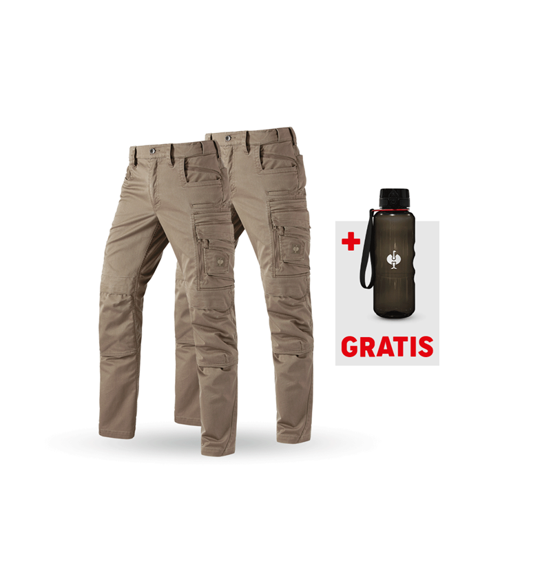 Bekleidung: SET: 2x Bundhose e.s.motion ten + aschbraun