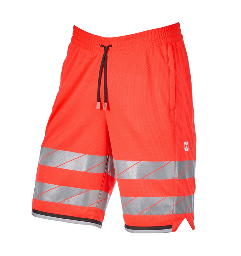 Hosen: Warnschutz Funktions Short e.s.ambition + warnrot/schwarz 5
