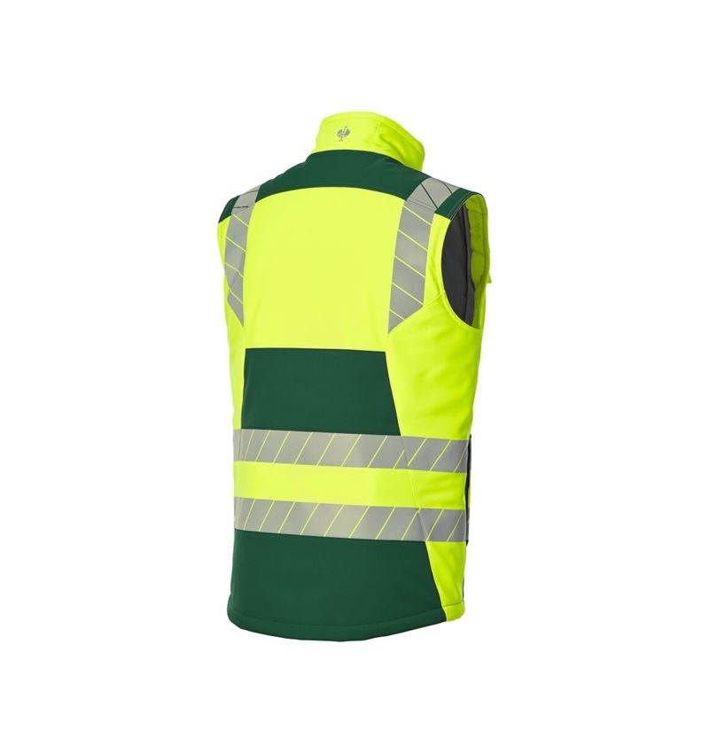 Westen: Warnschutz Winter Softshellweste e.s.motion 24/7 + grün/warngelb 5