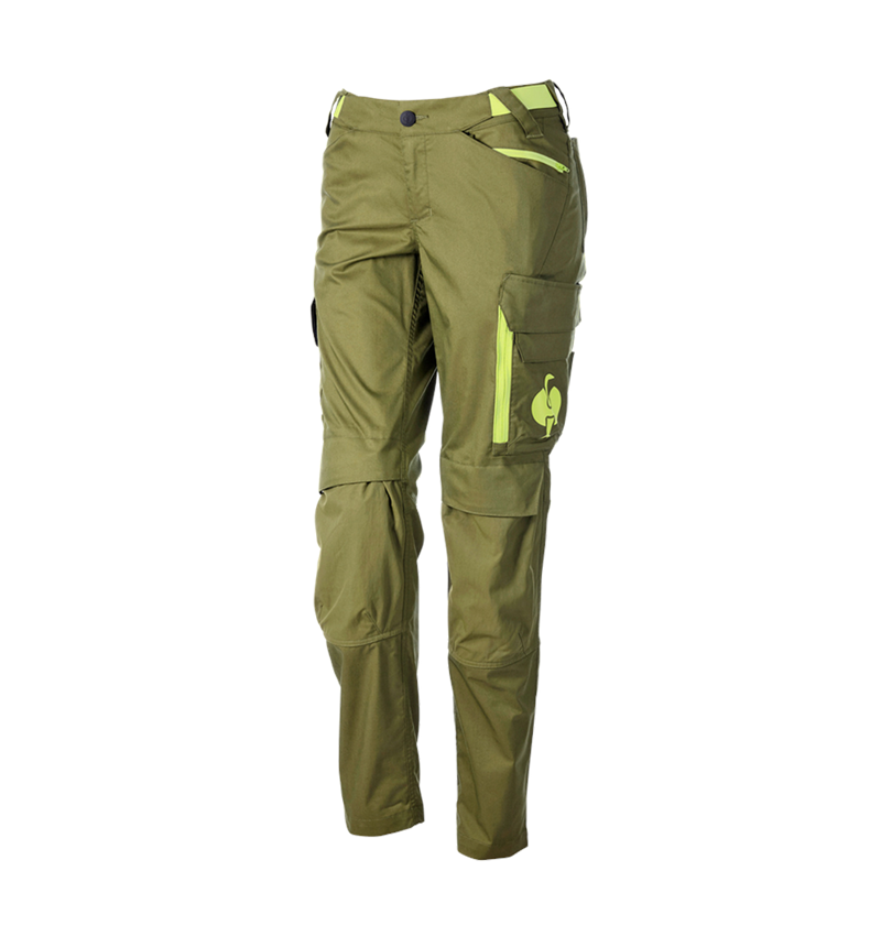 Hosen: Bundhose e.s.trail, Damen + wacholdergrün/limegrün 3