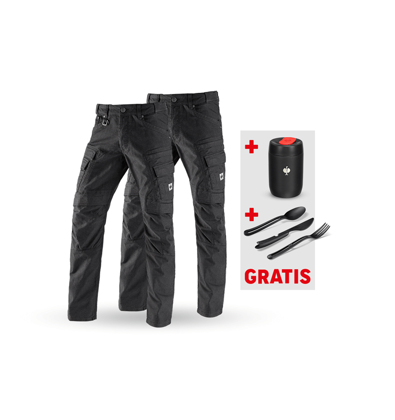 Bekleidung: SET: 2x Worker Cargohose e.s.vintage + schwarz