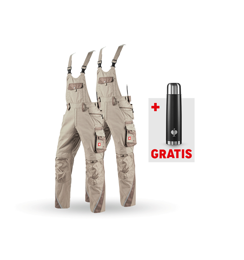 Bekleidung: SET: 2x Latzhose e.s.motion + lehm/torf