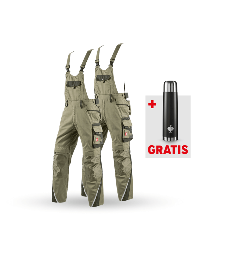 Bekleidungs-Sets: SET: 2x Latzhose e.s.motion + schilf/moos