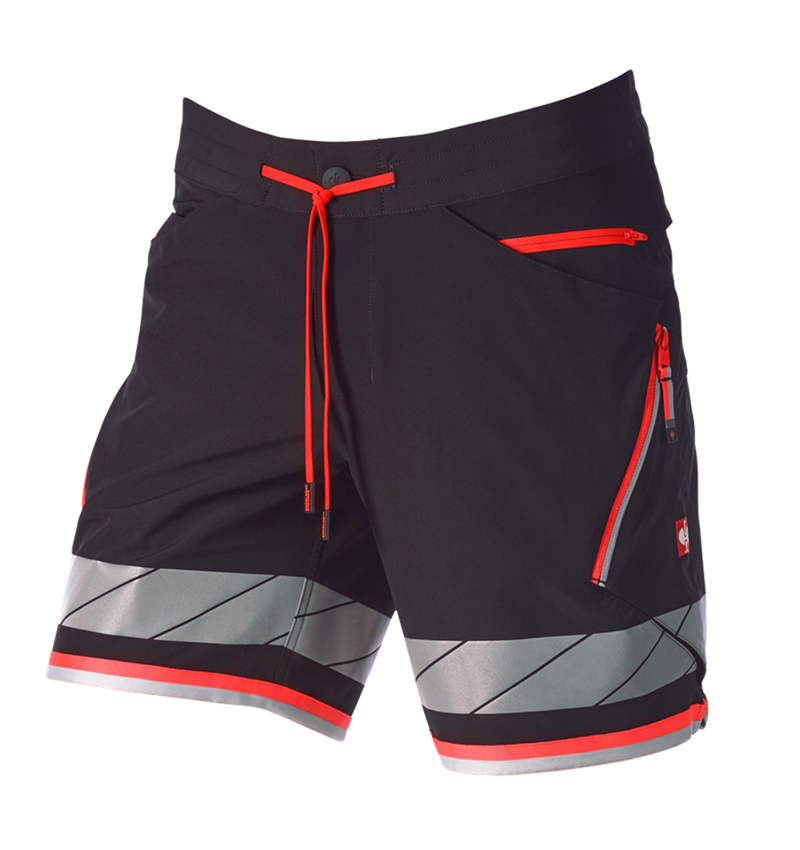 Hosen: Reflex Funktions Short e.s.ambition + schwarz/warnrot 5