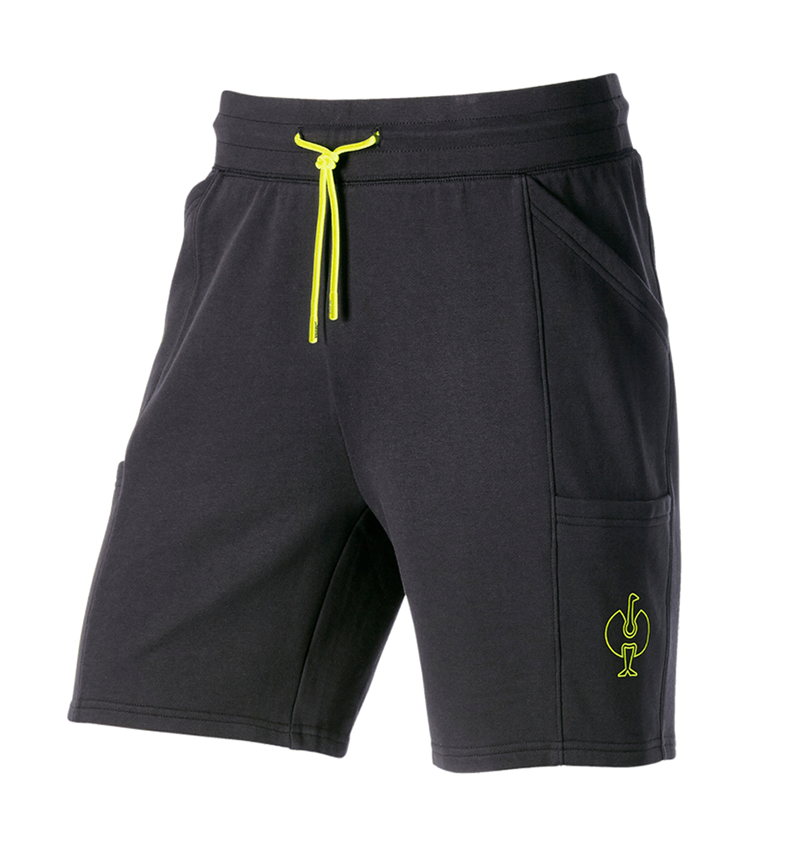 Hosen: Sweat Short light e.s.trail + schwarz/acidgelb 2