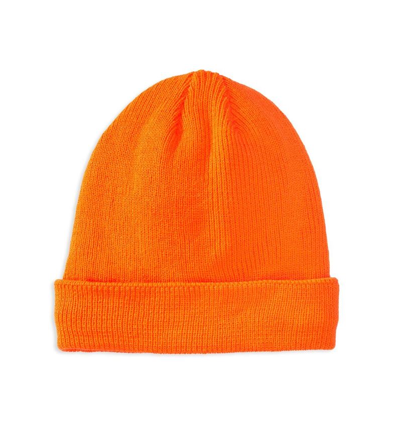 Accessoires: Winter-Strickmütze Neon + orange
