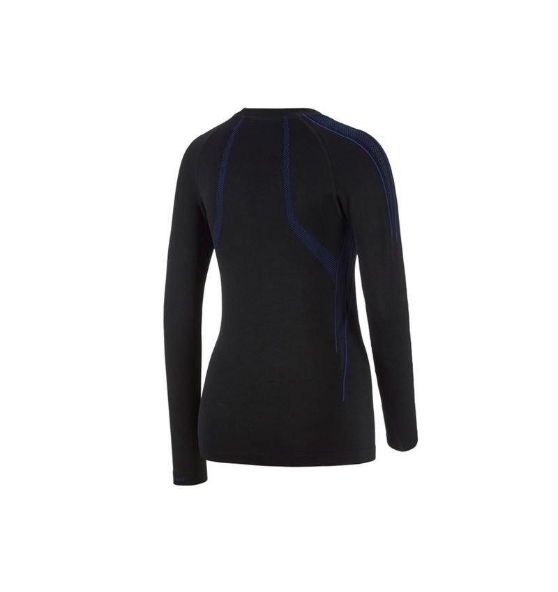 Funktionsunterwäsche: e.s. Funktions-Longsleeve seamless - warm, Damen + schwarz/enzianblau 3