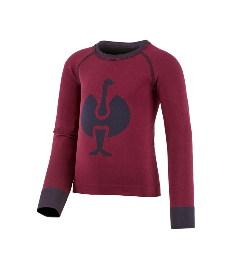 Funktionsunterwäsche: e.s. Funktions Longsleeve seamless - warm, Kinder + beere