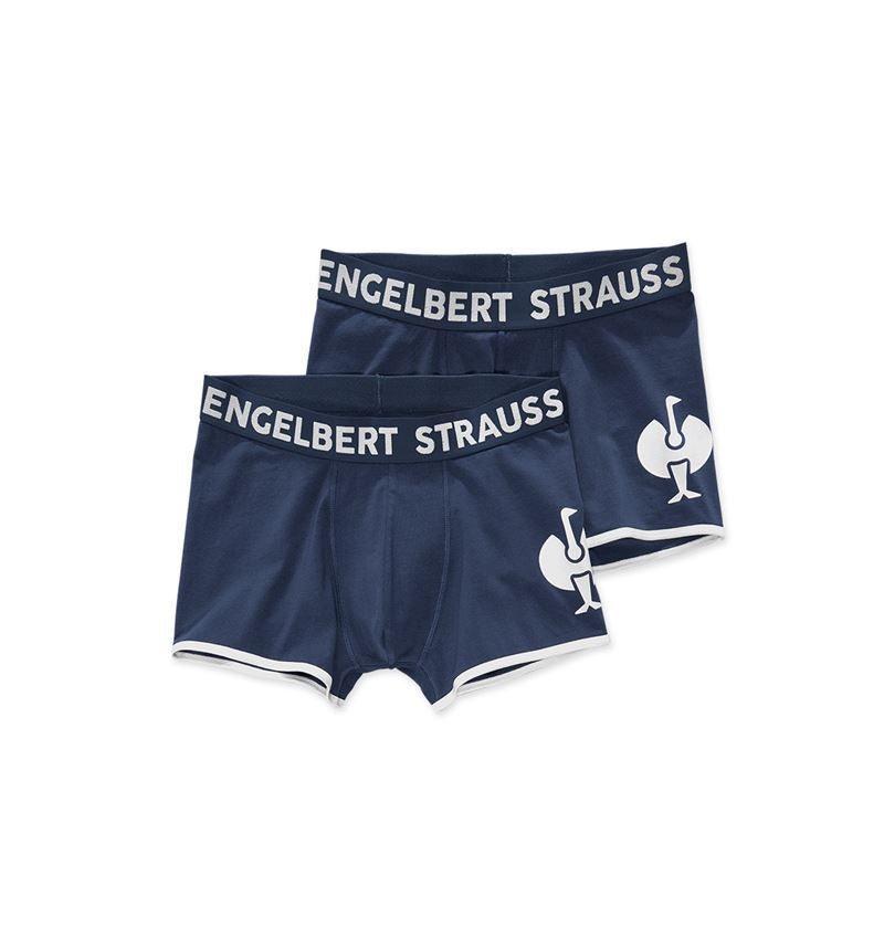 Unterwäsche | Thermokleidung: Pants cotton stretch e.s.trail, 2er Pack + tiefblau/weiß