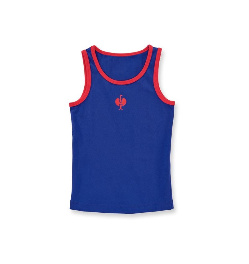 Bekleidung: e.s. cotton stretch Tank-Shirt, 2er Pack, Kinder + kornblau/feuerrot
