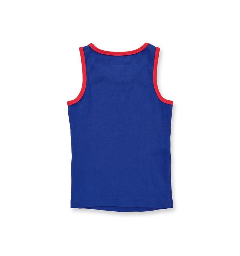 Bekleidung: e.s. cotton stretch Tank-Shirt, 2er Pack, Kinder + kornblau/feuerrot 2