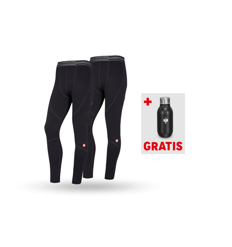 Größere Geschenke: SET: 2x e.s.Funk.-Long Pants thermo stretch-x-warm + schwarz