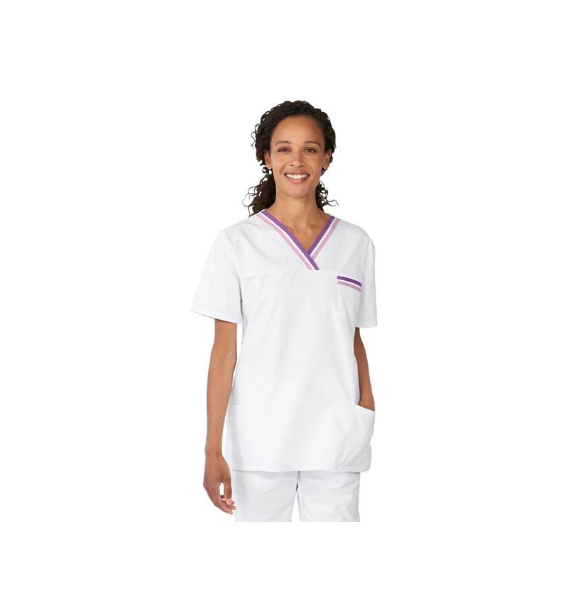 Shirts & Co.: Schlupfkasack Judith + weiß/violett/flieder