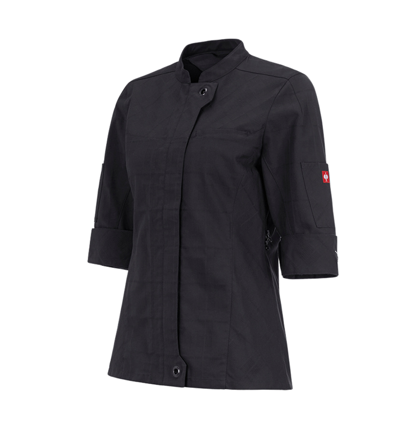 Shirts & Co.: Berufsjacke 3/4-Arm e.s.fusion, Damen + schwarz 3