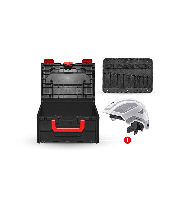 Schutzhelme: e.s. Arbeitshelm Protos® + STRAUSSbox 215 midi + weiß/platin