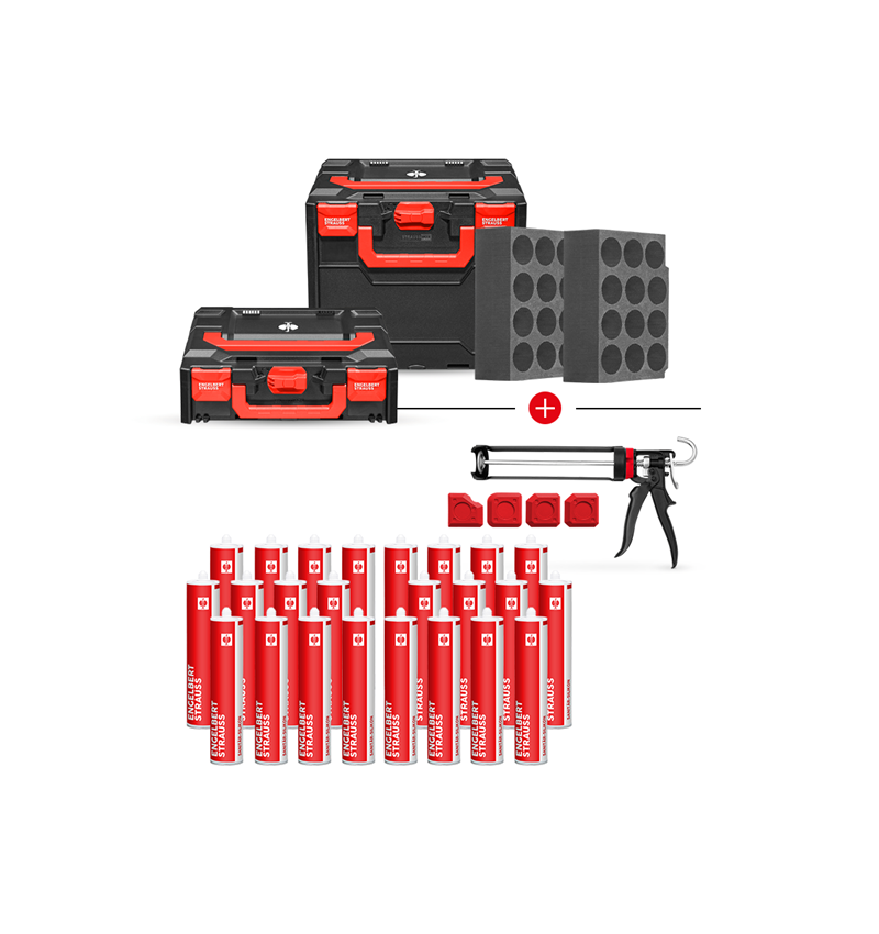 Schaumstoffe und Dichtstoffe: STRAUSSbox Sanitär-Silikon-Set 340 midi + fugengrau
