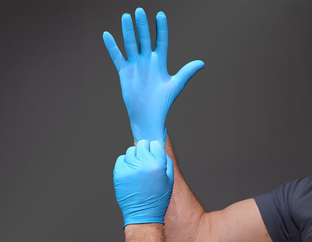 Angebote des Monats: Einweg Nitril-Handschuhe Basic, puderfrei + blau