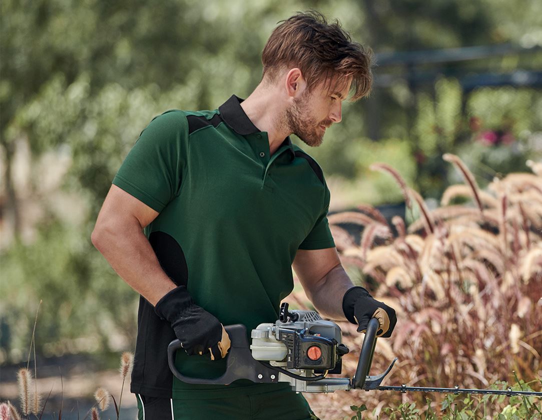 Shirts & Co.: Polo-Shirt cotton e.s.active + grün/schwarz 1