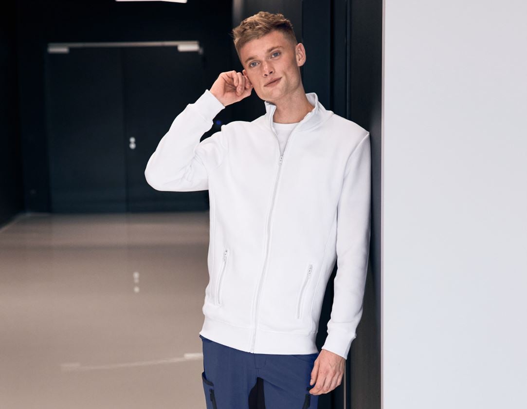 Shirts & Co.: e.s. Sweatjacke poly cotton + weiß 1