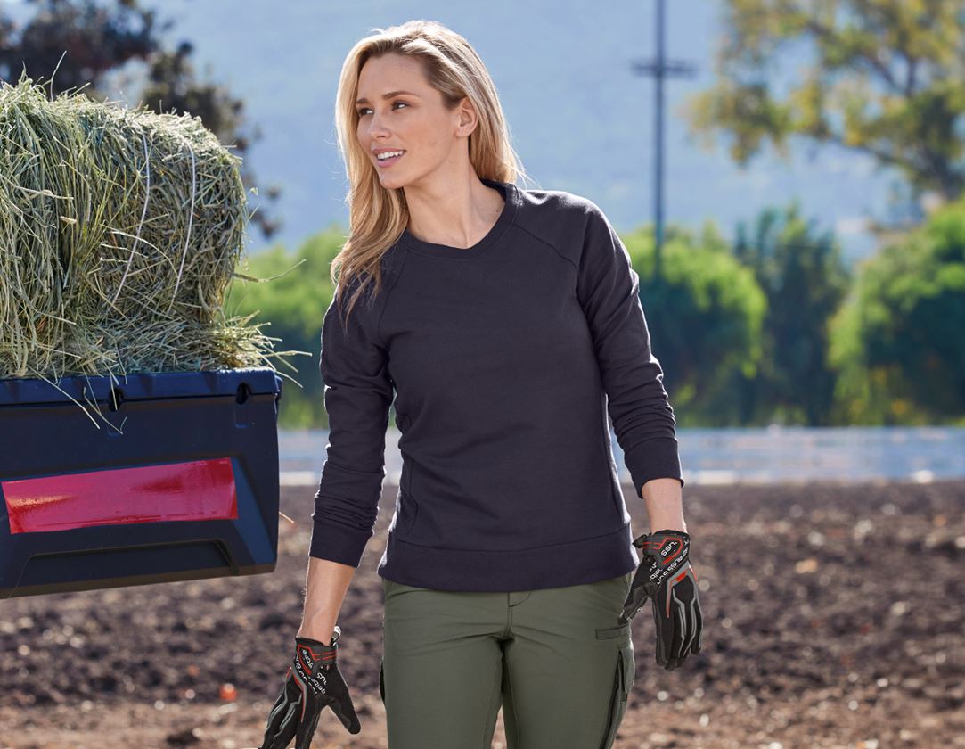 Shirts & Co.: e.s. Sweatshirt cotton stretch, Damen + dunkelblau