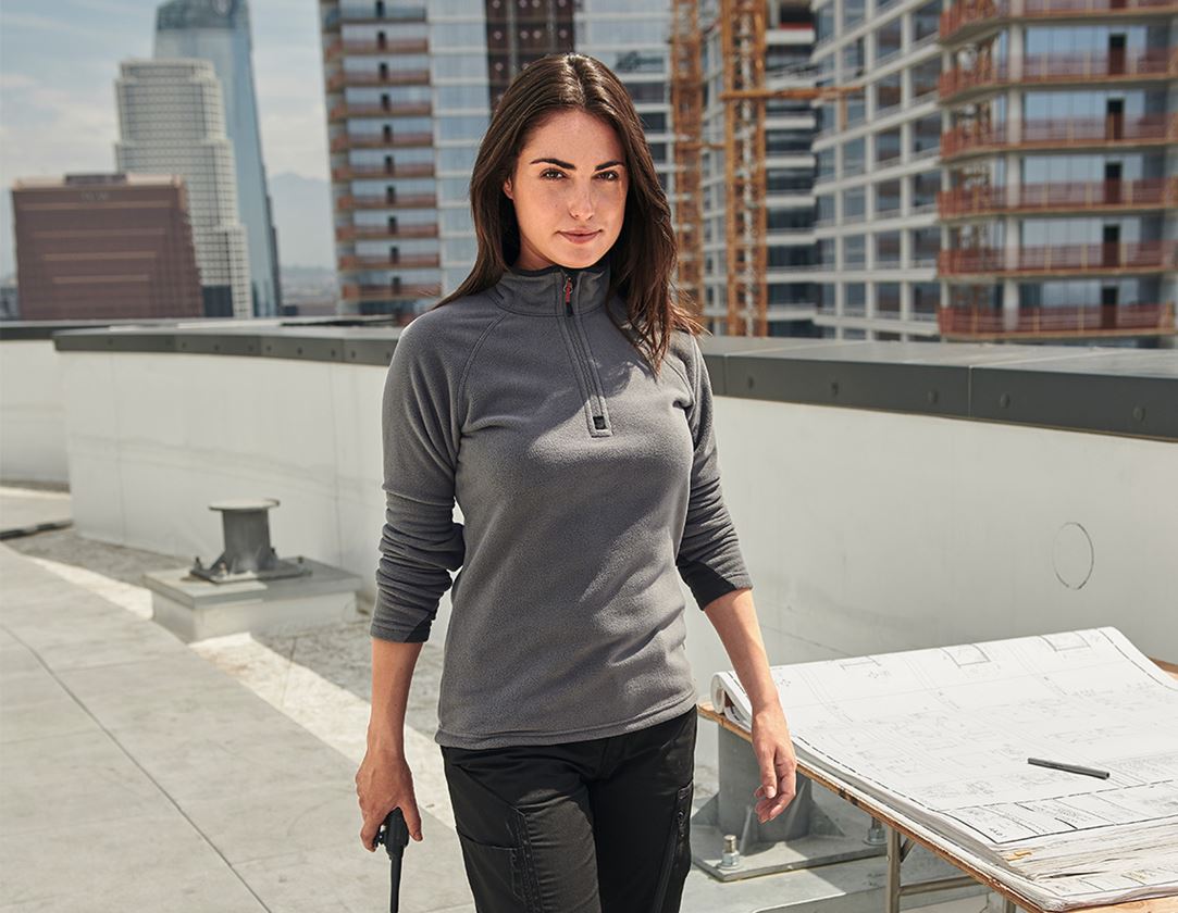 Shirts & Co.: Damen Microfleece Troyer dryplexx® micro + anthrazit