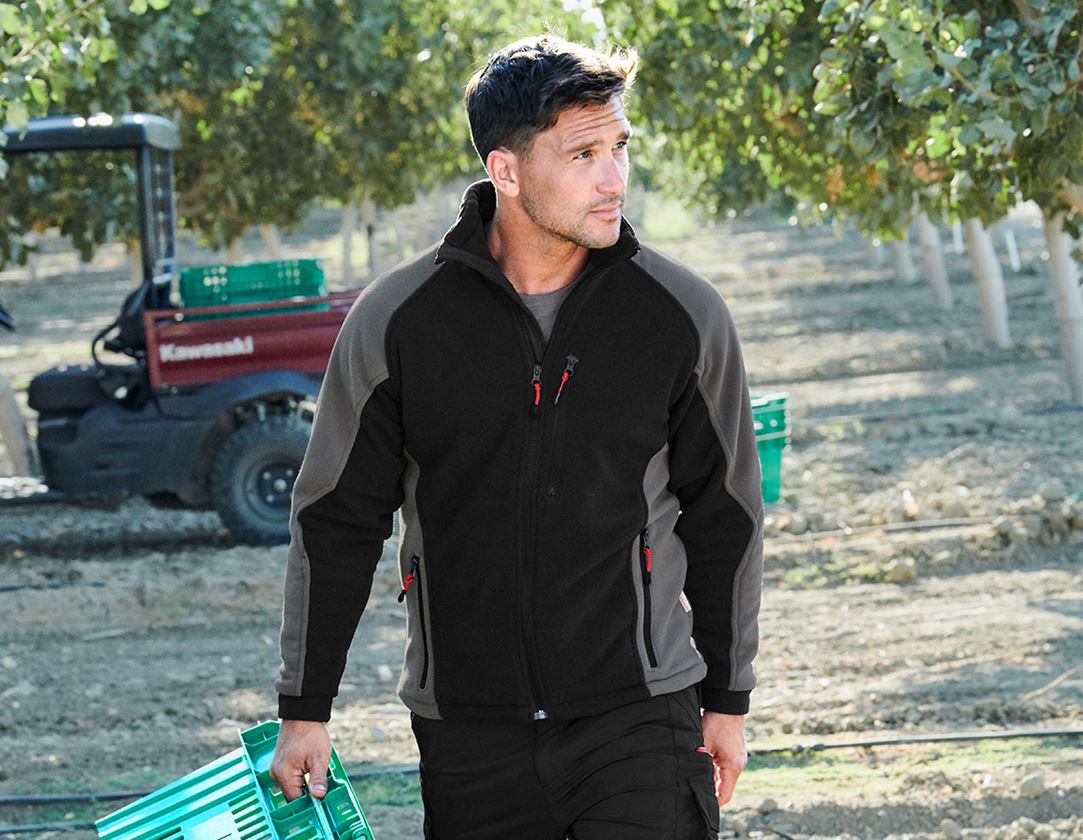 Jacken: Funktionsfleece-Jacke dryplexx® wind + schwarz/anthrazit