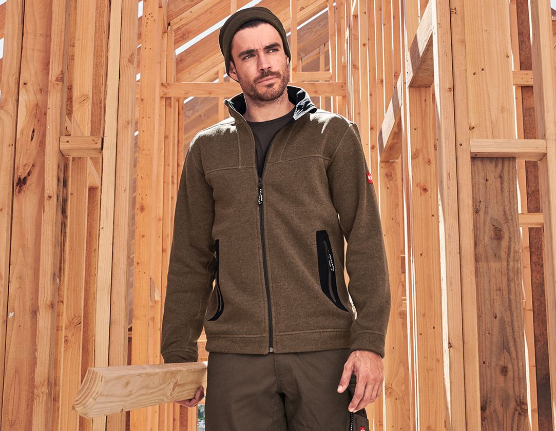 Jacken: e.s. Jacke therma-plus + haselnuss melange